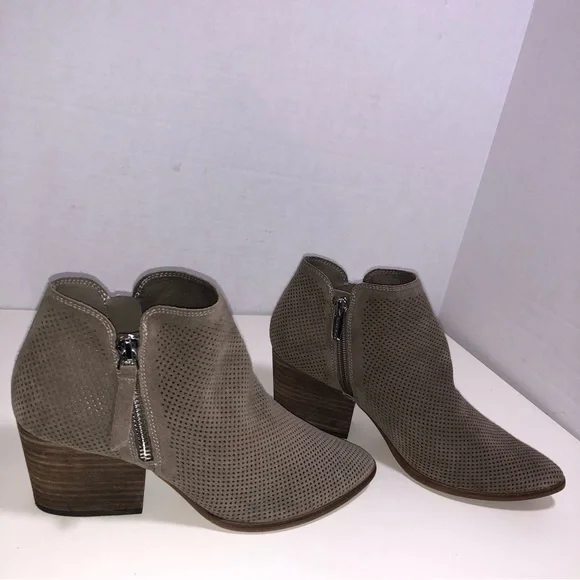 Vince Camuto Shoes Vince Camuto Nethera Taupe Suede Zip Bootie